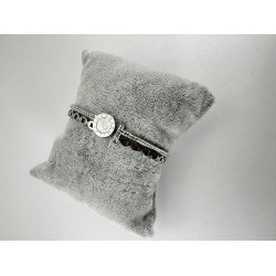 Gümüş Taşlı Yuvarlak Romen Sayılı Bileklik